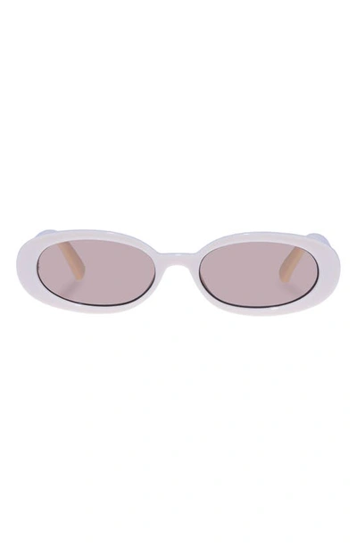 Le Specs Outta Love 51mm Oval Sunglasses In Ecru