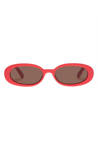 Le Specs Outta Love 51mm Oval Sunglasses In Electric Orange