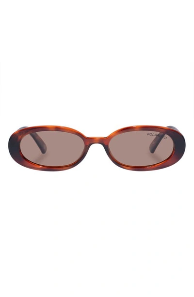 Le Specs Outta Love 51mm Oval Sunglasses In Toffee Tort