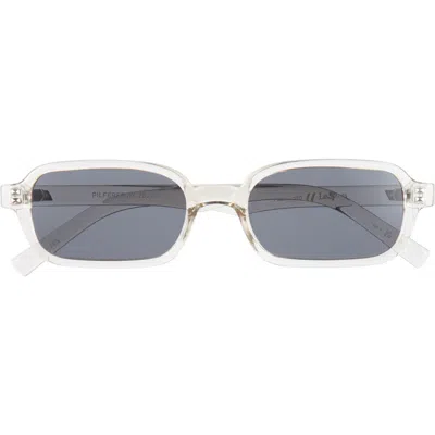 Le Specs Pilferer 51mm Polarized Rectangle Sunglasses In Transparent