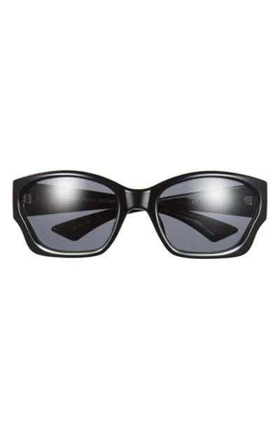 Le Specs Salacious 61mm Rectangle Sunglasses In Black