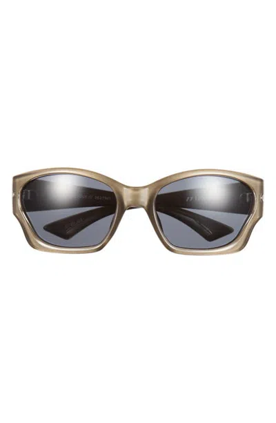 Le Specs Salacious 61mm Rectangle Sunglasses In Brown