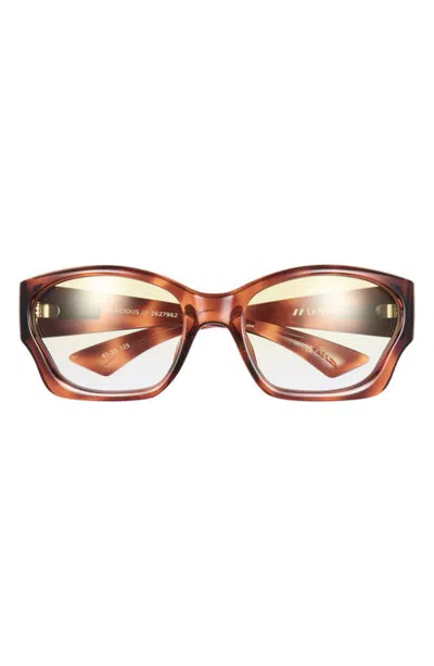 Le Specs Salacious 61mm Rectangle Sunglasses In Brown