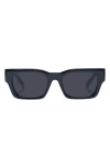 Le Specs Shmood 52mm Rectangular Sunglasses In Black