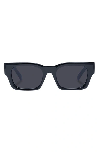 Le Specs Shmood 52mm Rectangular Sunglasses In Black