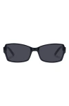 Le Specs Trance 56mm Rectangular Sunglasses In Black
