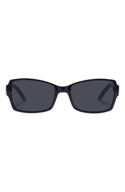 Le Specs Trance 56mm Rectangular Sunglasses In Black