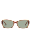 Le Specs Trance 56mm Rectangular Sunglasses In Vintage Tort