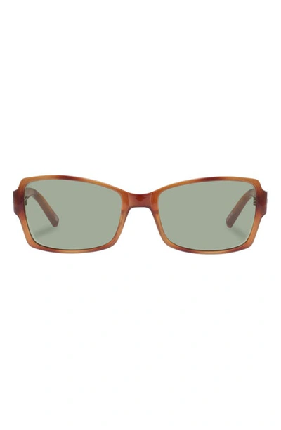 Le Specs Trance 56mm Rectangular Sunglasses In Vintage Tort