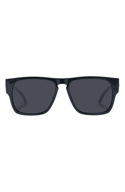 Le Specs Transmission 56mm D-frame Sunglasses In Black