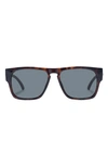 Le Specs Transmission 56mm D-frame Sunglasses In Brown