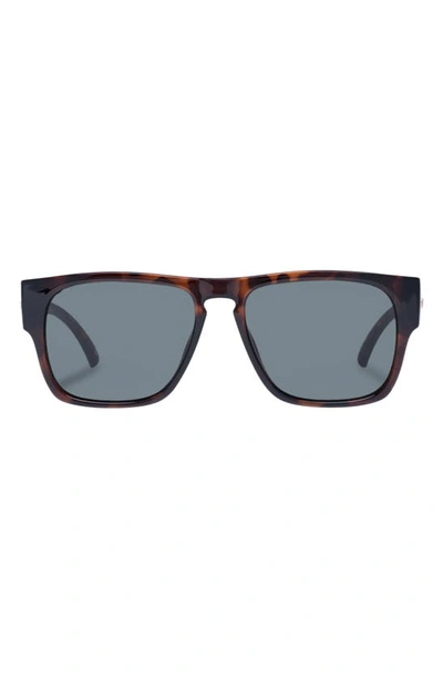 Le Specs Transmission 56mm D-frame Sunglasses In Brown