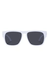 Le Specs Transmission 56mm D-frame Sunglasses In White