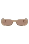 Le Specs Unreal 51mm Rectangular Sunglasses In Latte