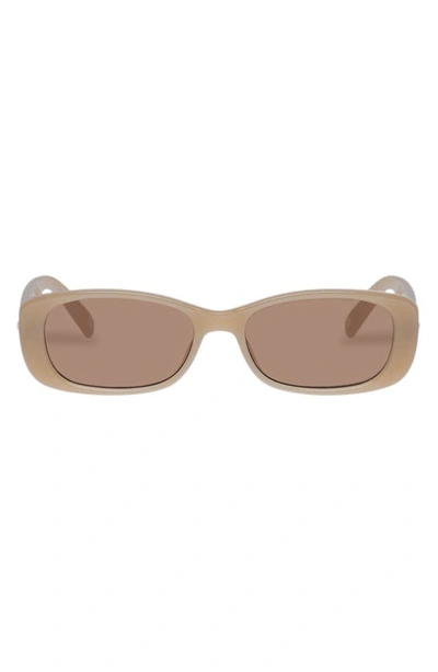 Le Specs Unreal 51mm Rectangular Sunglasses In Latte