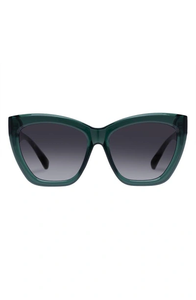 Le Specs Vamos 57mm Cat Eye Sunglasses In 鲜绿色