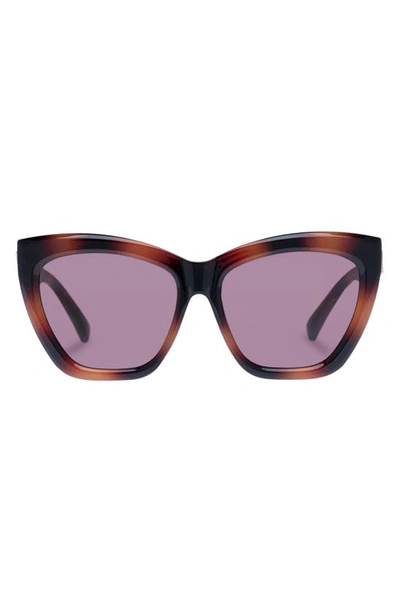 Le Specs Vamos 57mm Cat Eye Sunglasses In Tort