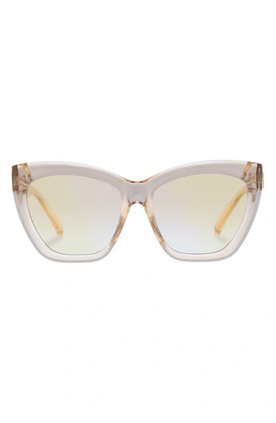 Le Specs Vamos 57mm Cat Eye Sunglasses In White