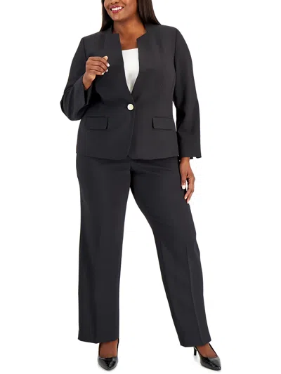Le Suit Plus Womens 2pc Polyester Pant Suit In Green