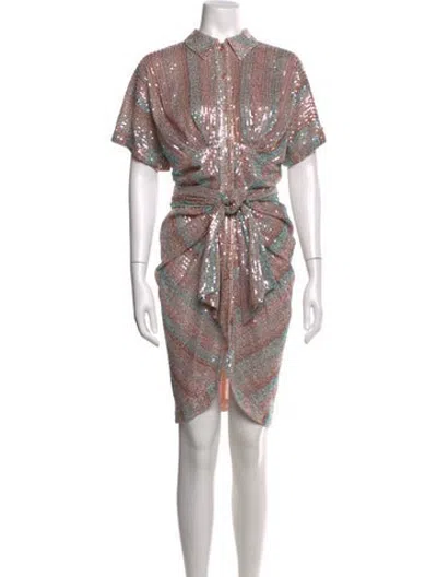 Pre-owned Le Superbe Striped Knee-length Dress In Pink