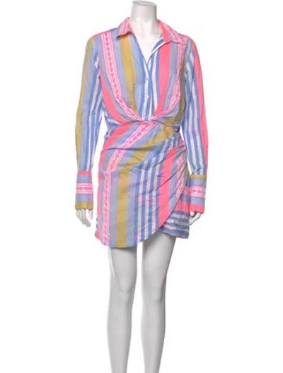 Pre-owned Le Superbe Striped Mini Dress In Multicolor