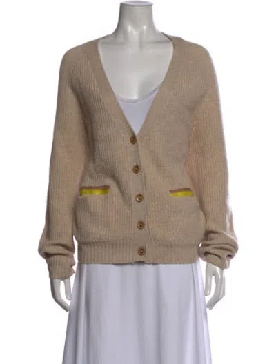 Pre-owned Le Superbe V-neck Sweater In Neutrals