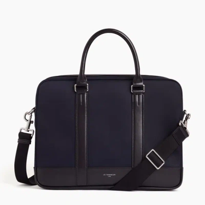 Le Tanneur 1 Gusset Gaspard Briefcase In Blue