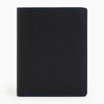 Le Tanneur Adjustable Flexible Charles Pebbled Leather Wallet In Black