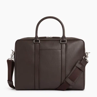 Le Tanneur Porte Documents 15" 1 Soufflet Charles En Cuir Grainé In Brown