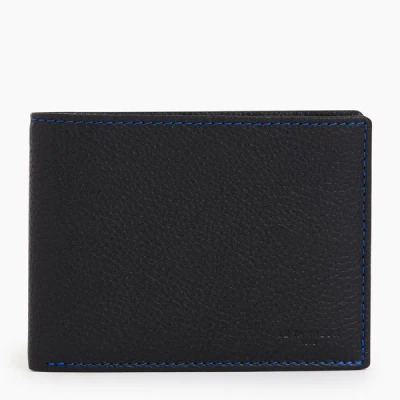 Le Tanneur Charles Horizontal, Zipped Wallet With 2 Gussets In Grained Leather In Black