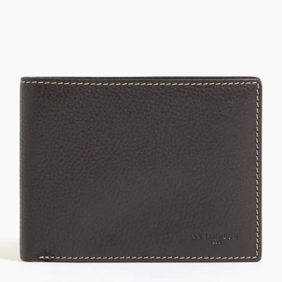 Le Tanneur Portefeuille Horizontal Zippé 2 Volets Charles En Cuir Grainé In Brown