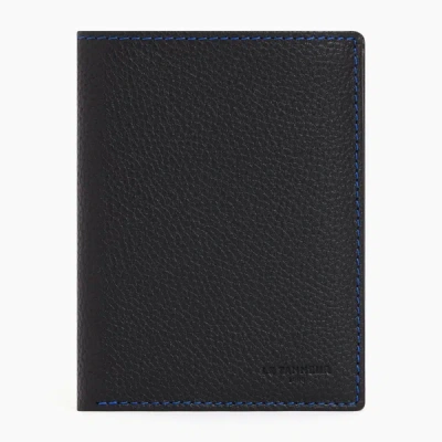 Le Tanneur Charles Medium-sized, Zipped Wallet With 2 Gussets In Grained Leather In Black