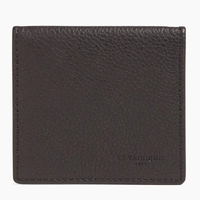 Le Tanneur Charles Pebbled Leather Coin Wallet In Black