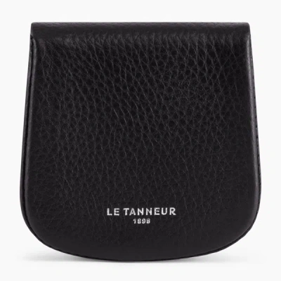 Le Tanneur Charles Pebbled Leather Coin Wallet In Black
