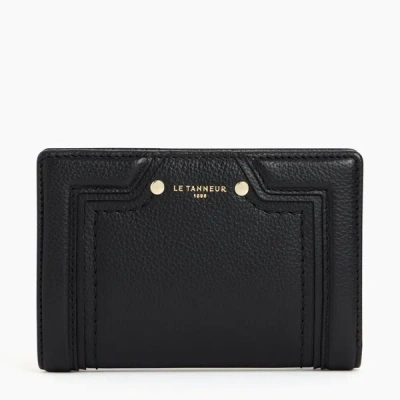 Le Tanneur Ella Medium Grained Leather Wallet In Black