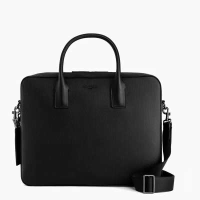 Le Tanneur Porte Documents 14" Emile En Cuir Signature T In Black