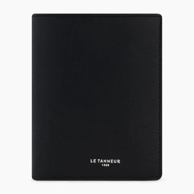 Le Tanneur Portefeuille Vertical Zippé 2 Volets Emile En Cuir Grainé In Black