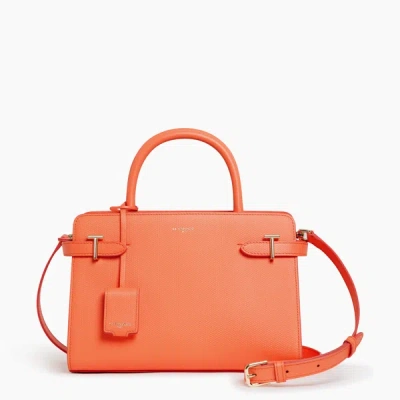 Le Tanneur Emilie Medium-sized Handbag In T Signature Leather In Orange