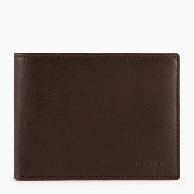 Le Tanneur Horizontal Zipped Pocket Gary Oiled Leather Wallet In Brown