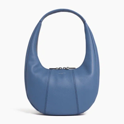 Le Tanneur Juliette Medium Grained Leather Hobo Bag In Blue