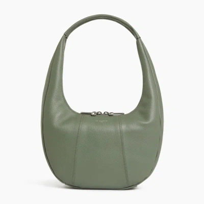 Le Tanneur Juliette Medium Grained Leather Hobo Bag In Green