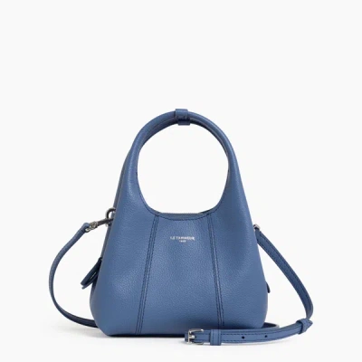 Le Tanneur Juliette Mini Grained Leather Handbag In Blue