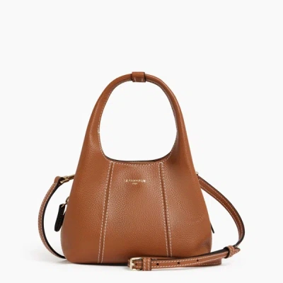 Le Tanneur Juliette Mini Grained Leather Handbag In Brown