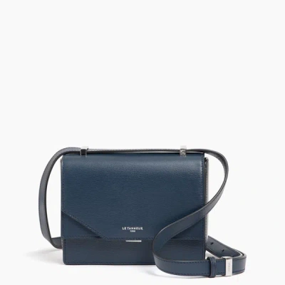 Le Tanneur Naya Mini Cork Effect Leather Shoulder Bag In Blue