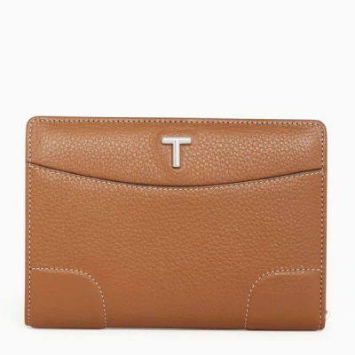 Le Tanneur Romy Medium-sized Wallet In Pebbled Leather In Brown