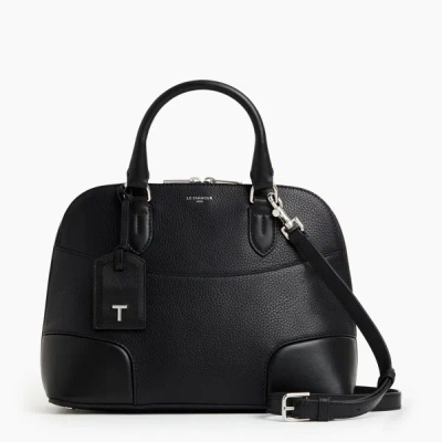 Le Tanneur Romy Medium Smooth Grained Leather Handbag In Black