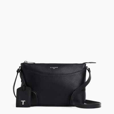 Le Tanneur Romy Small Smooth Grained Shoulder Bag In Black