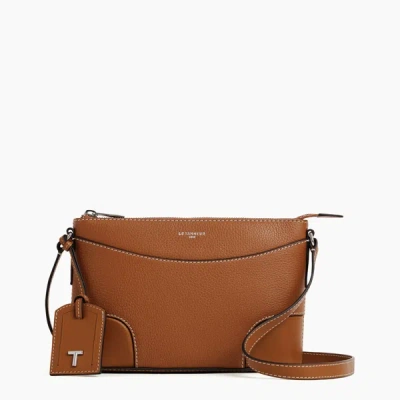 Le Tanneur Romy Small Smooth Grained Shoulder Bag In Brown
