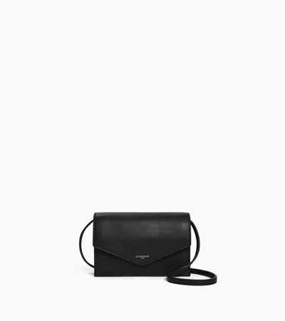 Le Tanneur Sac Pochette Avec Bandoulière En Cuir Lisse In Noir