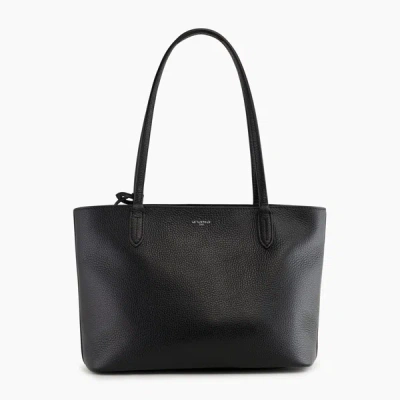 Le Tanneur Small Louise Tote Bag In Pebbled Leather In Black